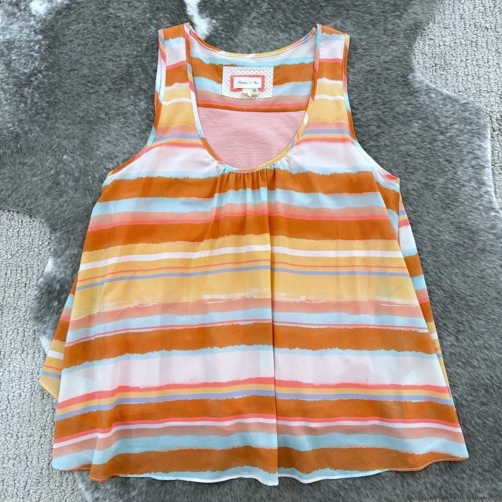 Anthropologie Meadow Rue Striped Sleeveless Top